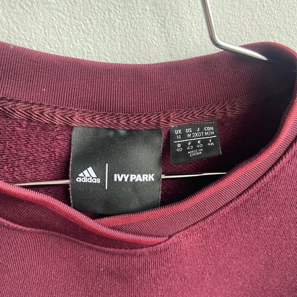 Ivy Park x Adidas Beyoncé Maroon oversized V-Neck Sweatshirt - Picture 5 of 5